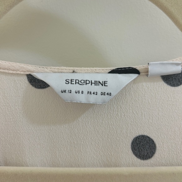 Seraphine Cream Polka Dot Long Sleeve Dress - Picture 10 of 12